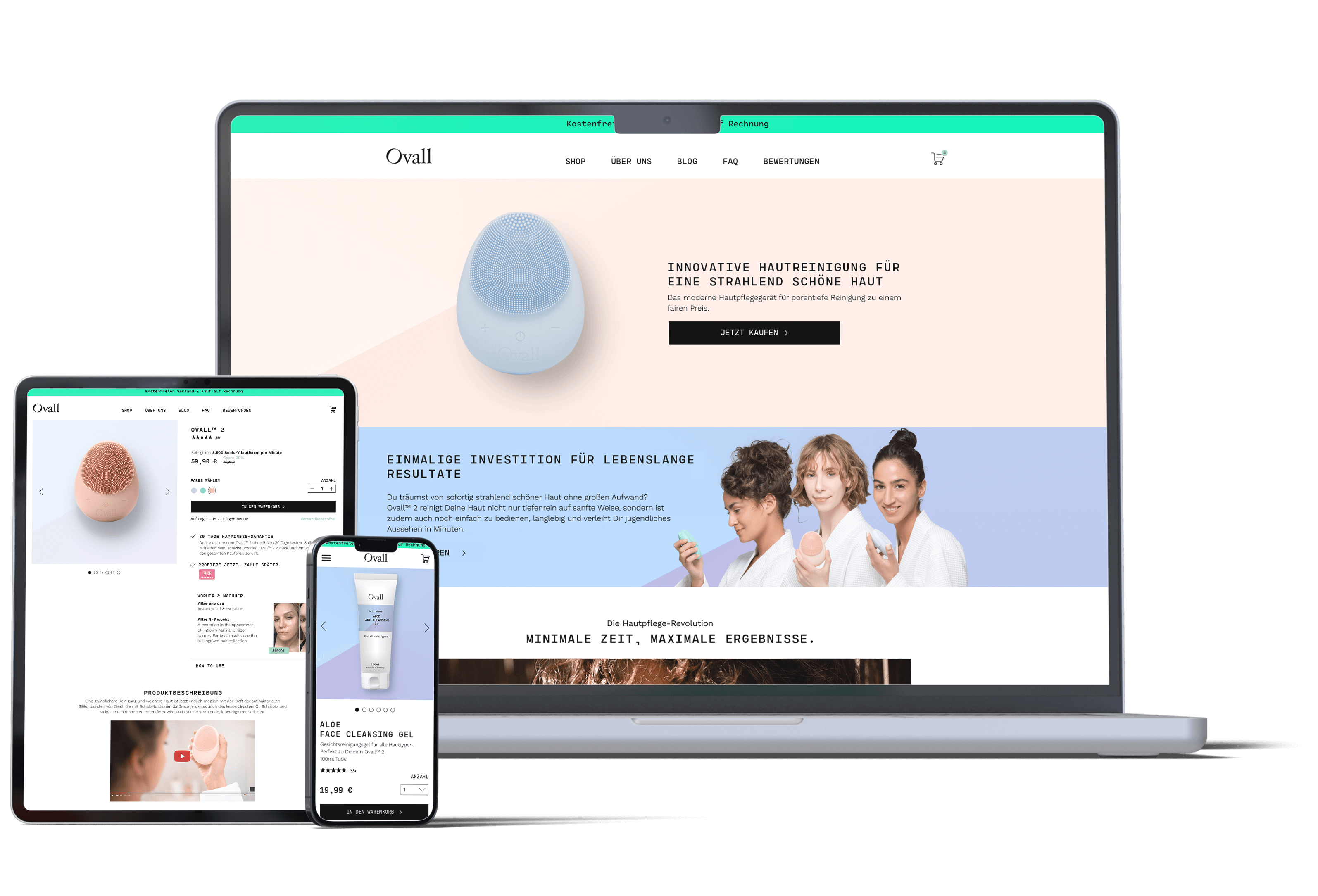 Webshop Design für Beauty Brand